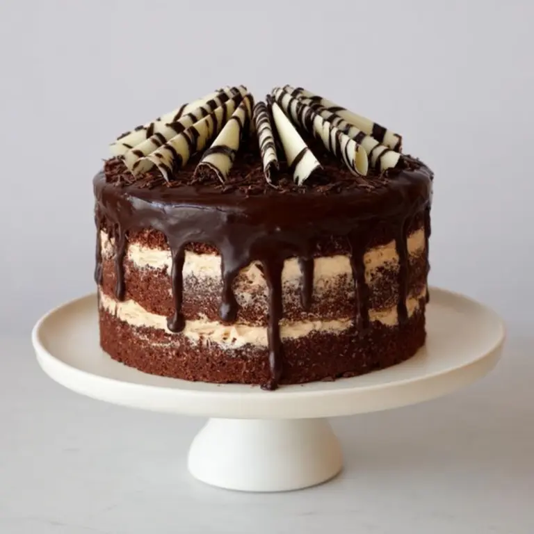 Decadent Chocolate Mud Cake with Choc-Swirled Cream Recipe