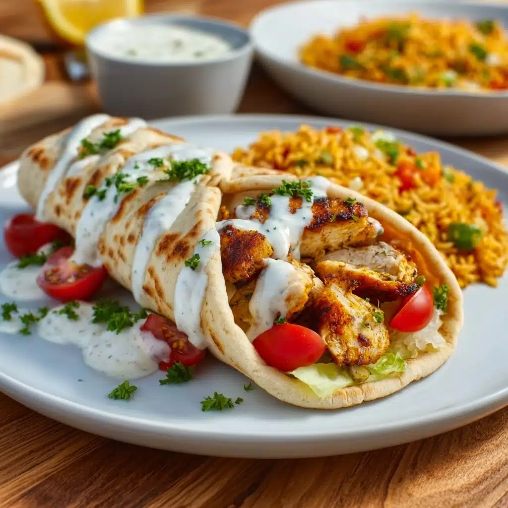 Mediterranean Chicken Gyros with Creamy Feta Tzatziki Recipe - Recipe Image