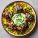 Peruvian Chicken and Rice with Green Sauce Recipe
