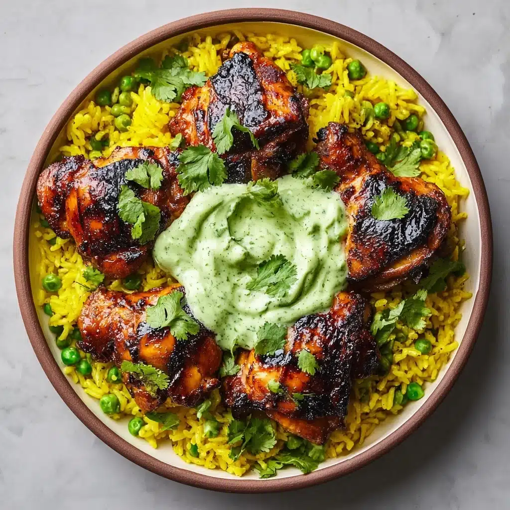 Peruvian Chicken and Rice with Green Sauce Recipe - Recipe Image