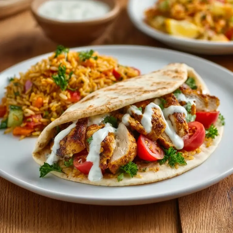Mediterranean Chicken Gyros with Creamy Feta Tzatziki Recipe