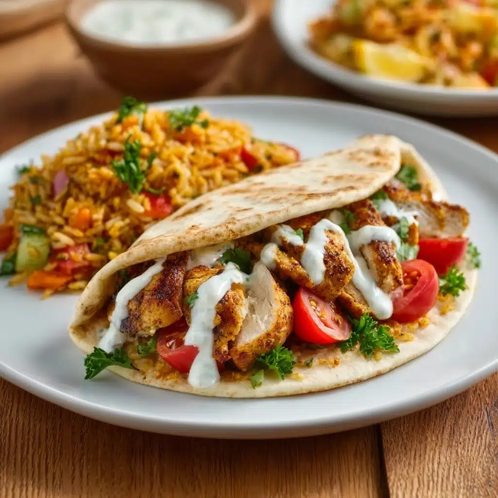Mediterranean Chicken Gyros with Creamy Feta Tzatziki Recipe - Recipe Image