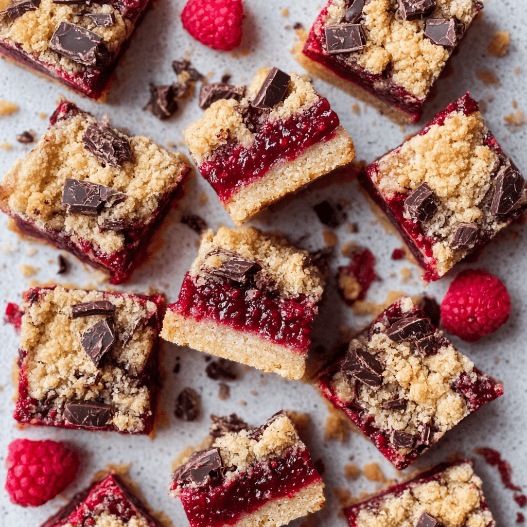 Chocolate Raspberry Oat Bars Recipe - Recipe Image