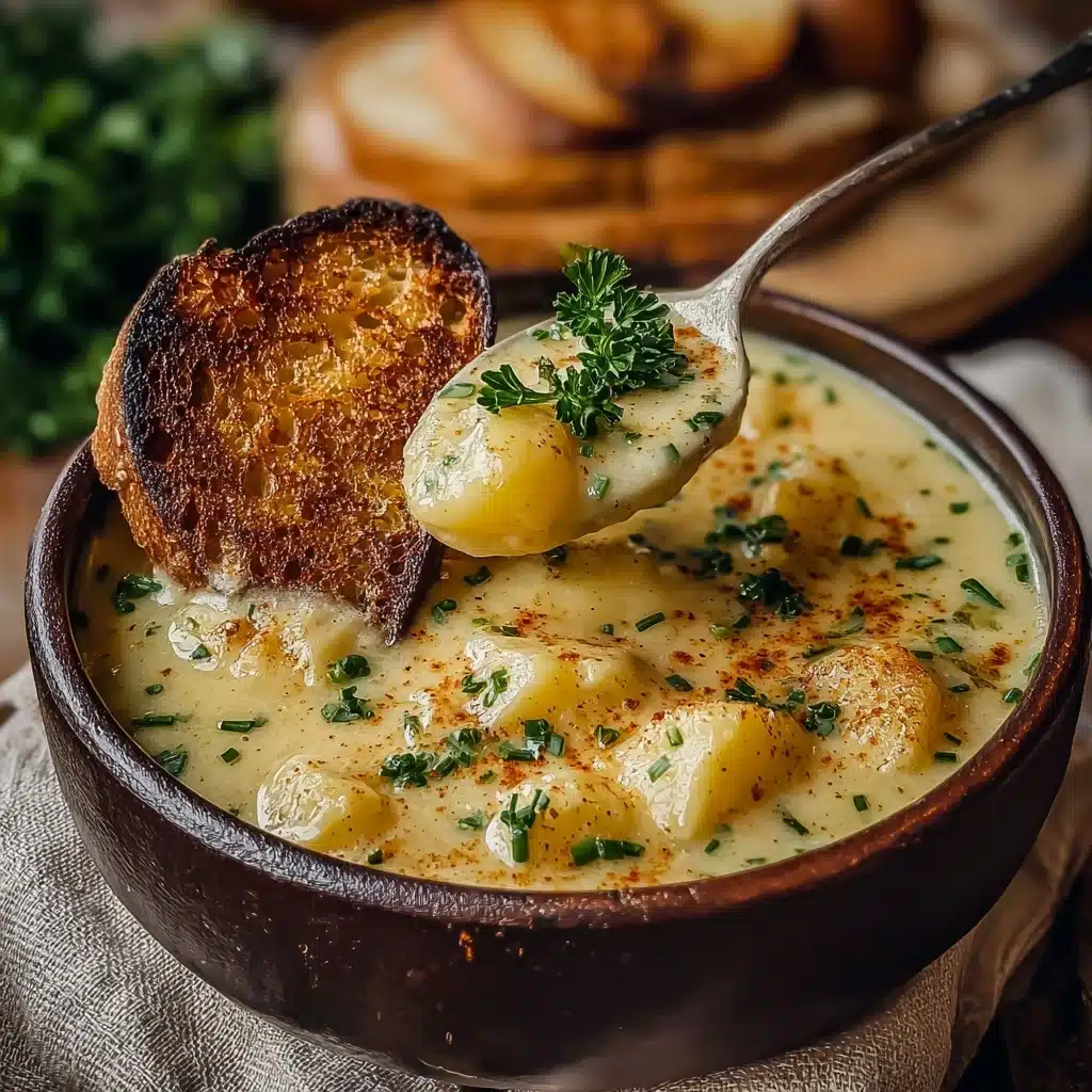 Cheddar Garlic Herb Potato Soup: Creamy Comfort in a Bowl Recipe - Recipe Image