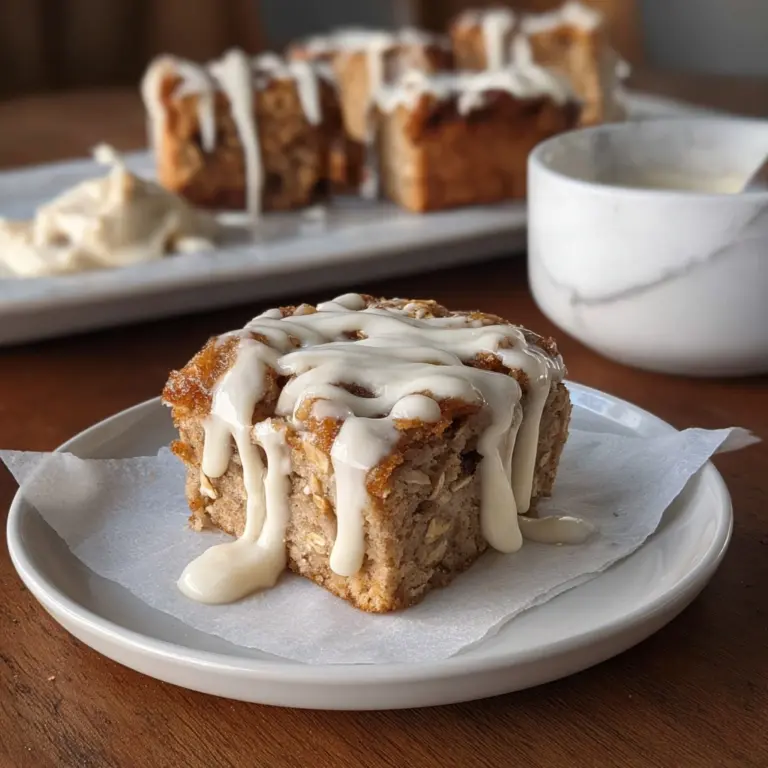 High Protein Cinnamon Roll Baked Oatmeal Recipe