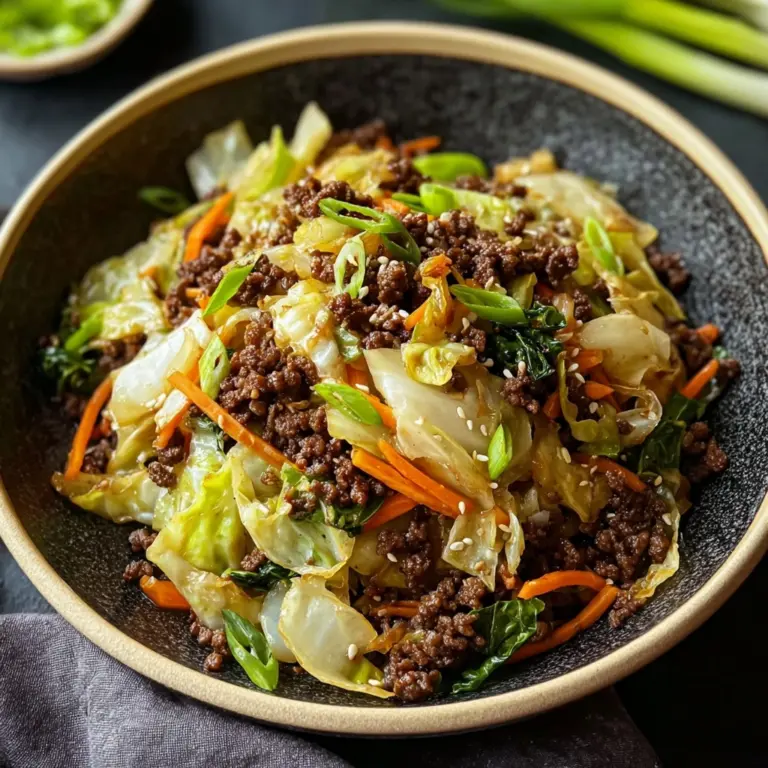 Chinese Ground Beef and Cabbage Stir Fry Recipe