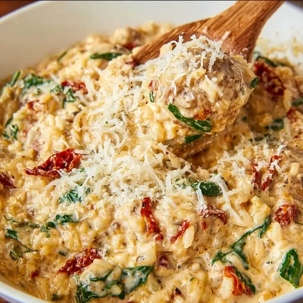 Slow Cooker Creamy Tuscan Chicken Orzo Recipe - Recipe Image