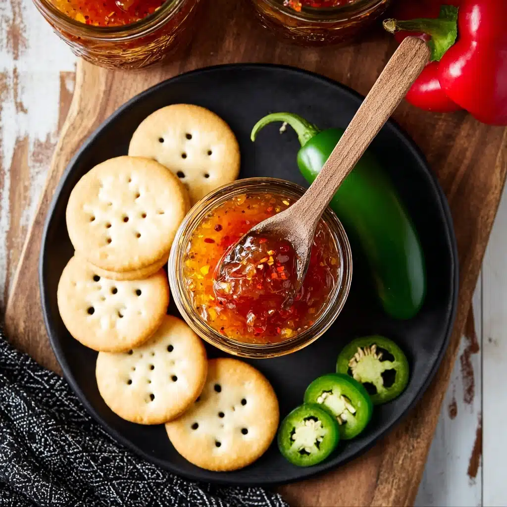 This jalapeno pepper jam recipe is easy to double for a party appetizer Recipe - Recipe Image