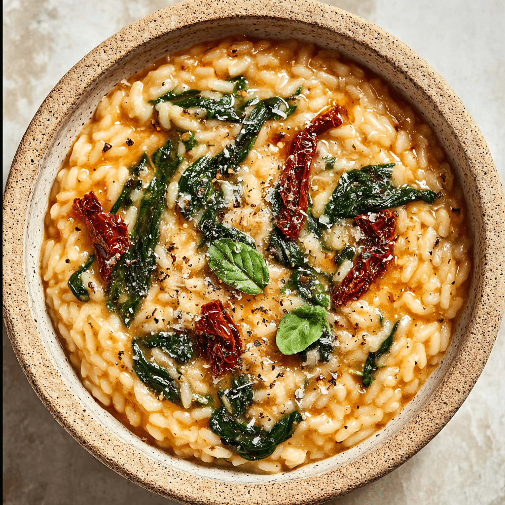 Sun-Dried Tomato Spinach Risotto Recipe - Recipe Image
