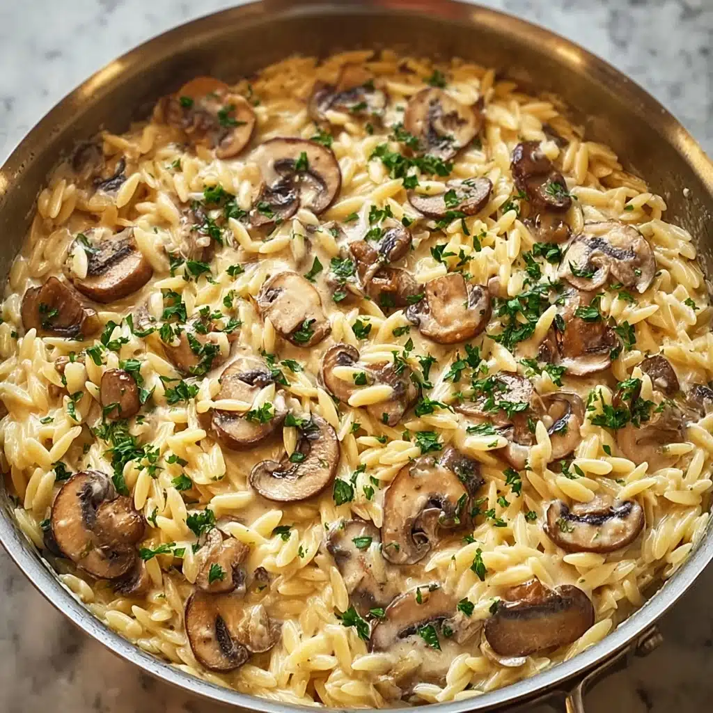 One-Pot Creamy Mushroom Orzo Recipe - Recipe Image