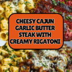 Cheesy Cajun Garlic Butter Steak with Creamy Rigatoni Recipe