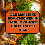 Caramelised Soy Chicken in Garlic Ginger Broth with Rice Recipe
