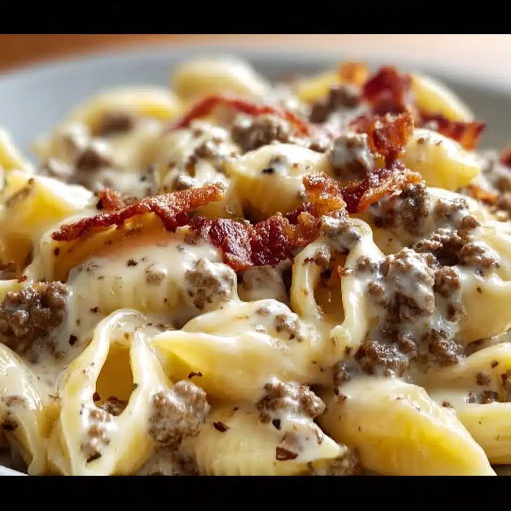 Ultimate Loaded Cheeseburger Alfredo Pasta Recipe - Recipe Image