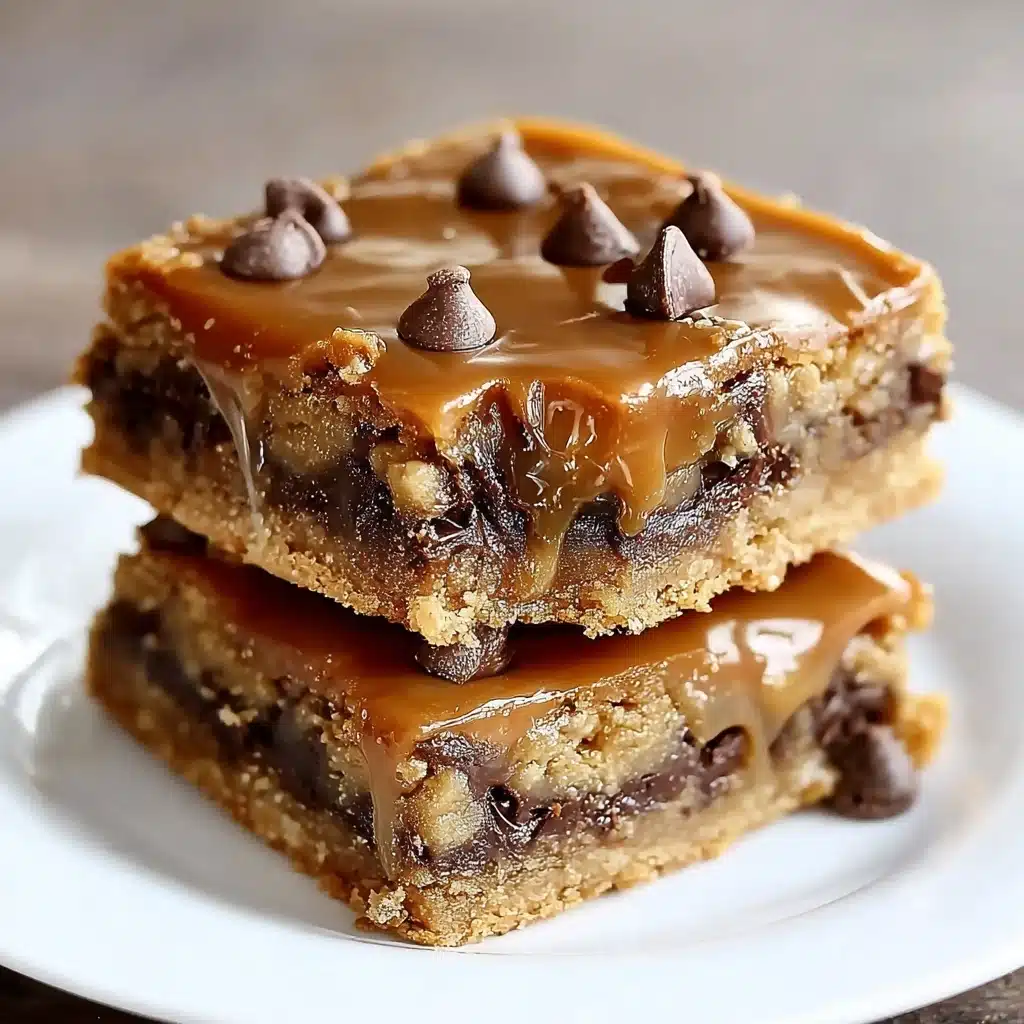 Gooey Salted Caramel Chocolate Chip Cookie Bars You'll Love Recipe - Recipe Image