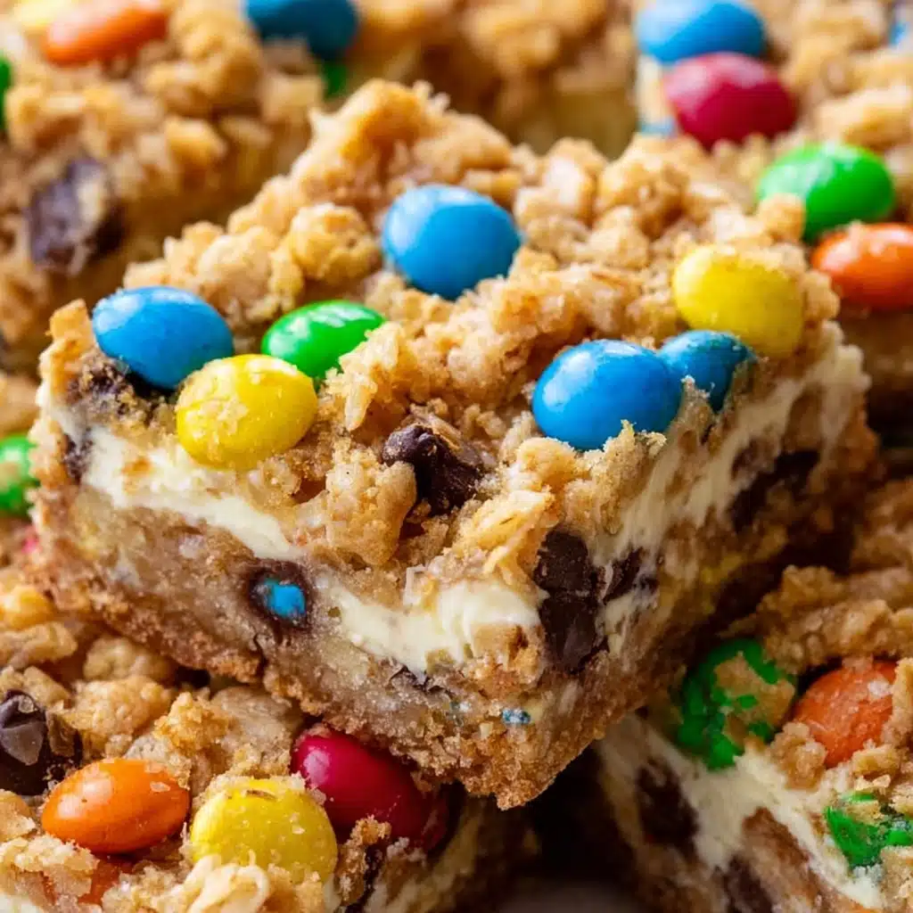 Monster Cookie Cheesecake Bars Recipe