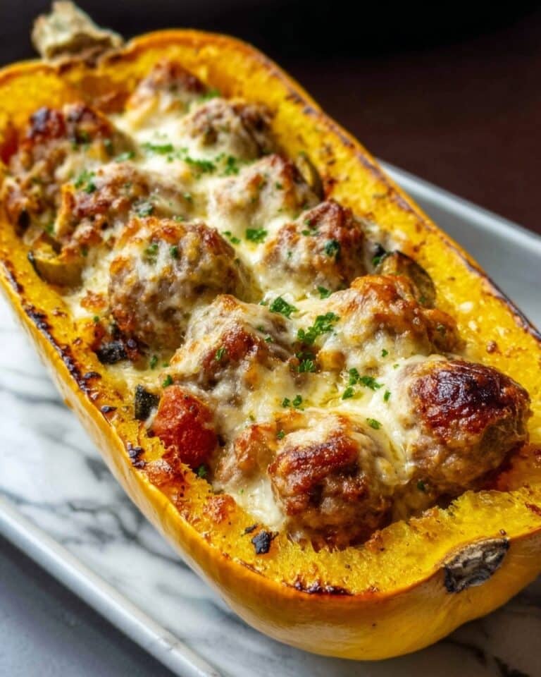 Sweet and Savory Honey Roasted Butternut Squash Stuffed with Chicken Recipe