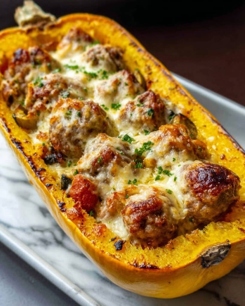 Sweet and Savory Honey Roasted Butternut Squash Stuffed with Chicken Recipe