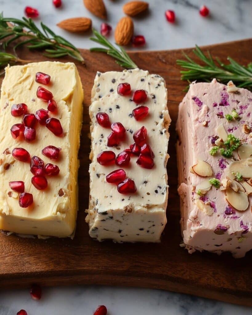 Flavorful Butter Spreads Trio: Pomegranate, Cinnamon, Blackberry, Chive & Garlic Variations Recipe