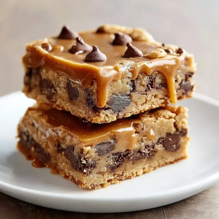 Gooey Salted Caramel Chocolate Chip Cookie Bars You'll Love Recipe