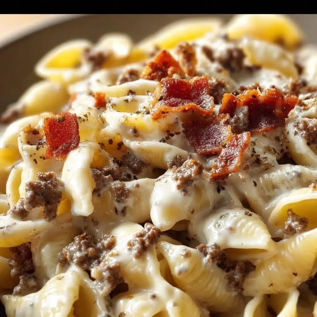 Ultimate Loaded Cheeseburger Alfredo Pasta Recipe - Recipe Image