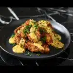 Savory Pretzel Chicken with Mustard-Cheddar Sauce Delight Recipe