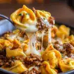 Cheesesteak Tortellini in a Rich Provolone Sauce Delight Recipe