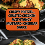 Savory Pretzel Chicken with Mustard-Cheddar Sauce Delight Recipe