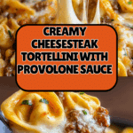 Cheesesteak Tortellini in a Rich Provolone Sauce Delight Recipe