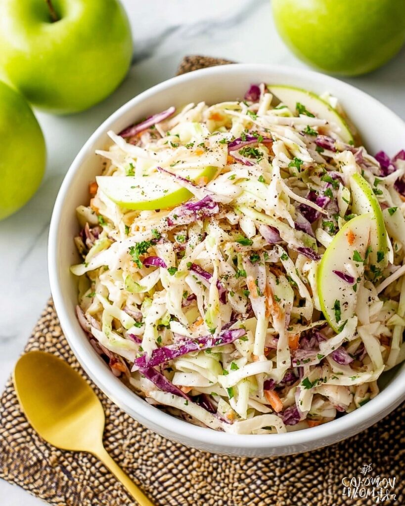 Sweet and Tangy Apple Coleslaw Salad Recipe