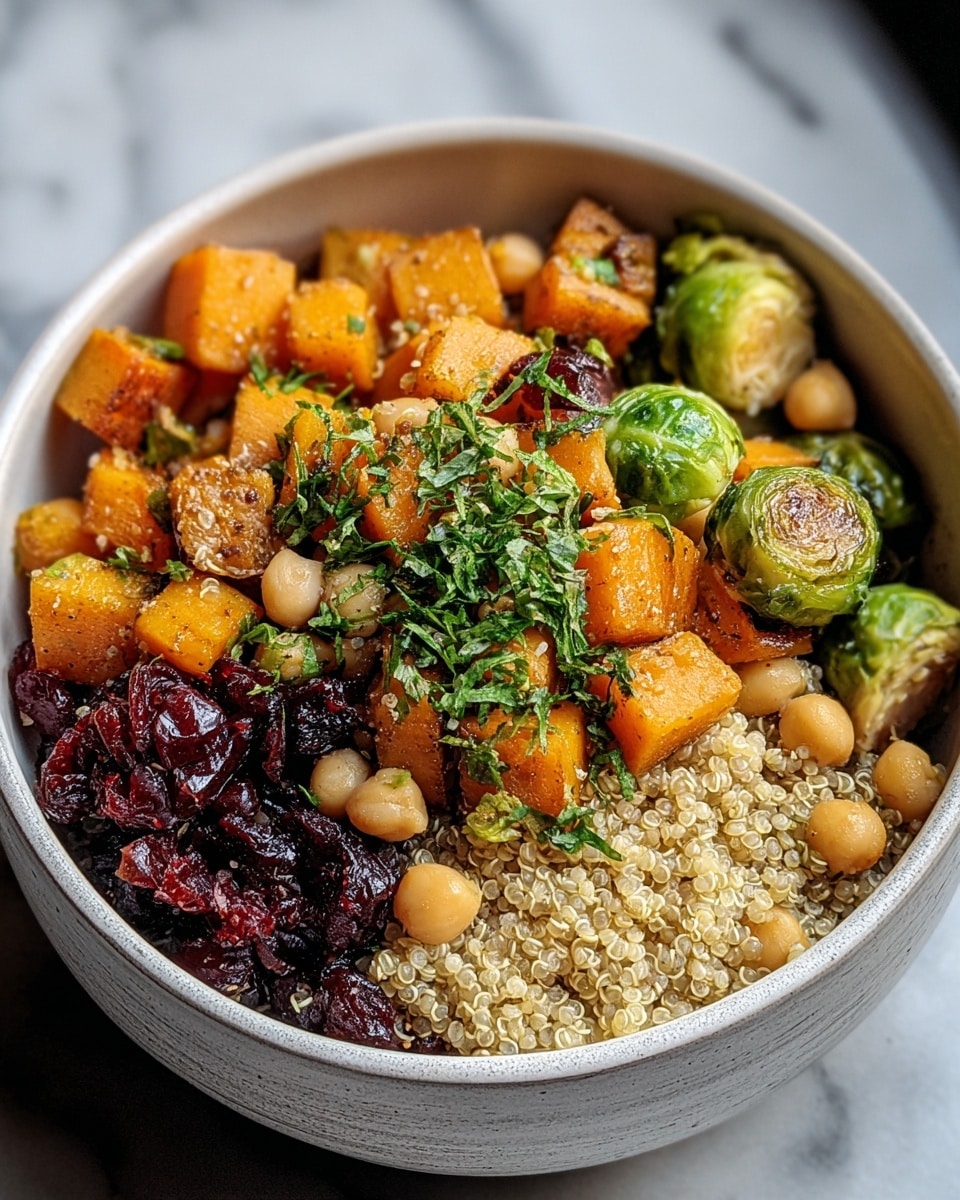 Plant-Based Thanksgiving Feast with Quinoa, Roasted Butternut Squash, and Brussels Sprouts Recipe