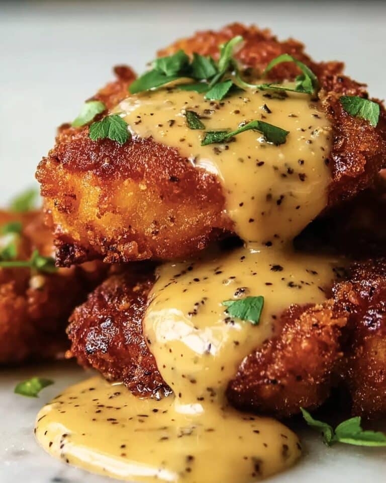 Pretzel Chicken with Mustard-Cheddar Sauce Recipe