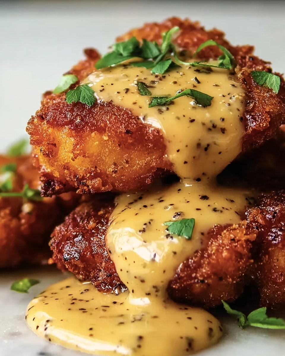 Pretzel Chicken with Mustard-Cheddar Sauce Recipe