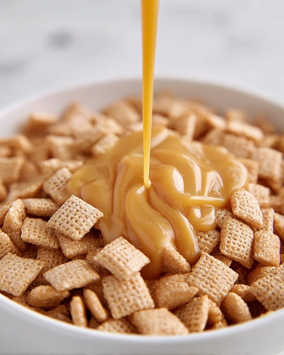 The image shows a close-up of several small, square-shaped cereal pieces with a waffle-like texture. Each piece is coated with a rough layer of sugar and cinnamon, giving them a sparkly, grainy appearance with colors ranging from light beige to warm brown. The cereal pieces are stacked closely together, filling the frame, and the texture looks crunchy and slightly rough. The photo is taken from above, showing the uneven sugar coating on top of the cereal squares. photo taken with an iphone --ar 4:5 --v 7