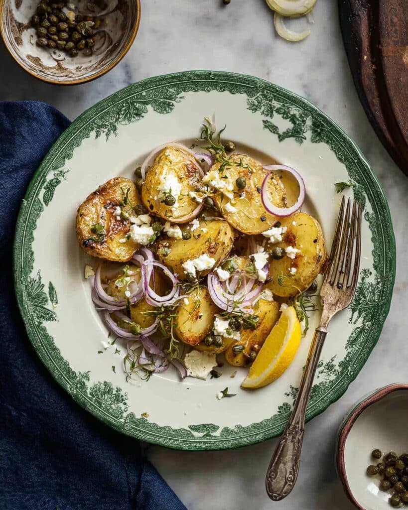 Quick Smashed Greek Potatoes with Feta and Rosemary Recipe