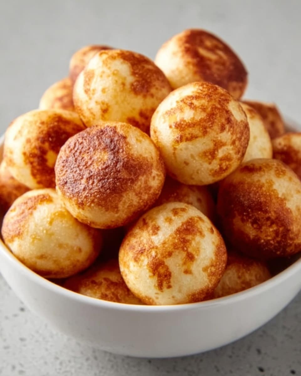 A white bowl is filled with many small, thick pancakes that are golden brown on top and light yellow on the sides, showing a soft texture. The pancakes are stacked closely together, filling the bowl fully, with some pancakes leaning against others, creating a slightly uneven pile. The bowl sits on a soft, white marbled surface with a textured cloth partially visible beneath. The scene is warmly lit, highlighting the pancakes' browned tops and fluffy sides. photo taken with an iphone --ar 4:5 --v 7