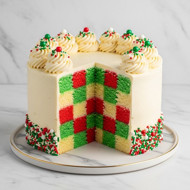 Holiday Checkerboard Cake Recipe