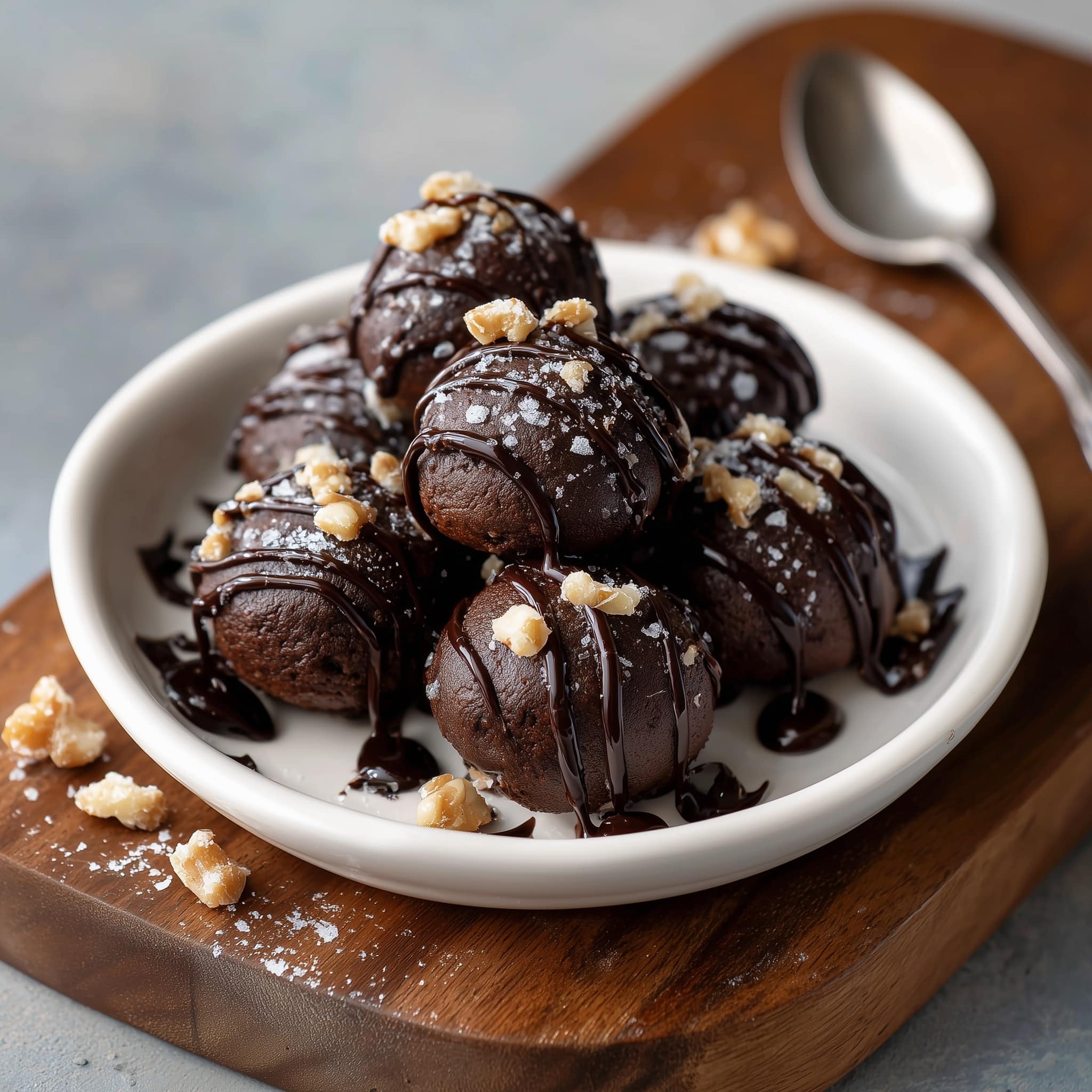 Healthy Nutella Sea Salt Truffles Recipe - Recipe Image