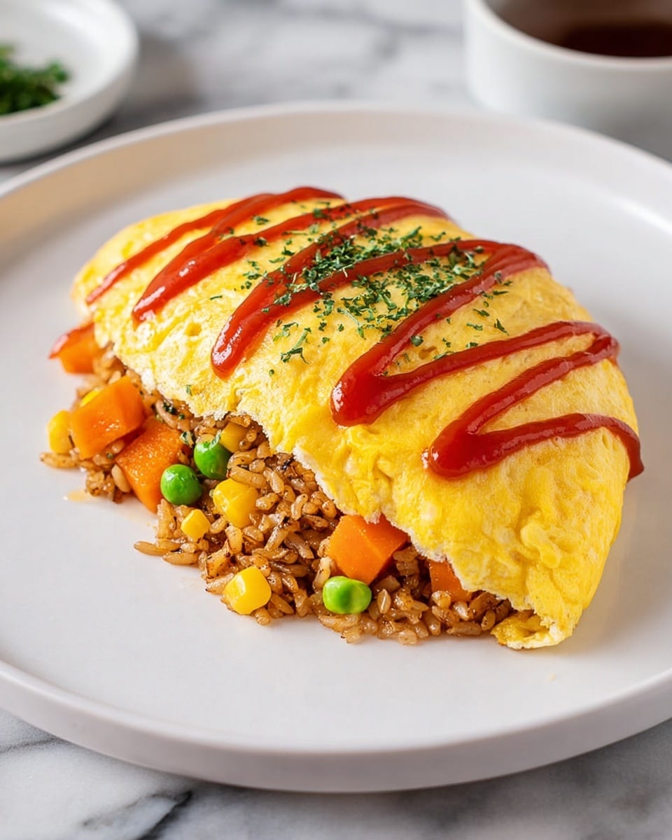 Omurice: Japanese Fried Rice Wrapped in Fluffy Omelet Recipe