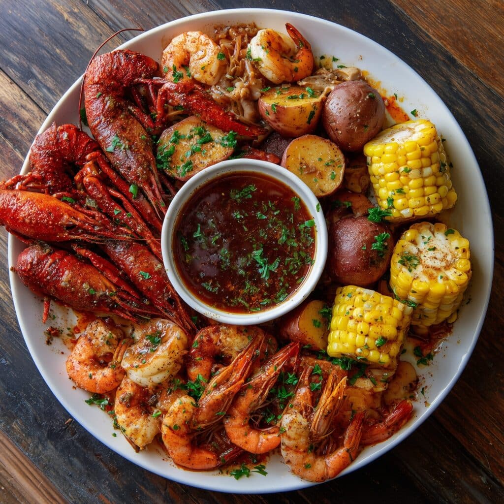 Cajun Seafood Boil with Garlic Butter Sauce Recipe