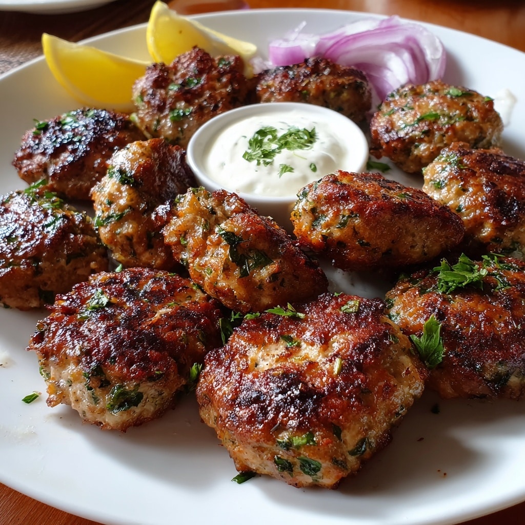 Meze Meatballs with Fresh Salad, Hummus, and Tzatziki in Pitta Recipe
