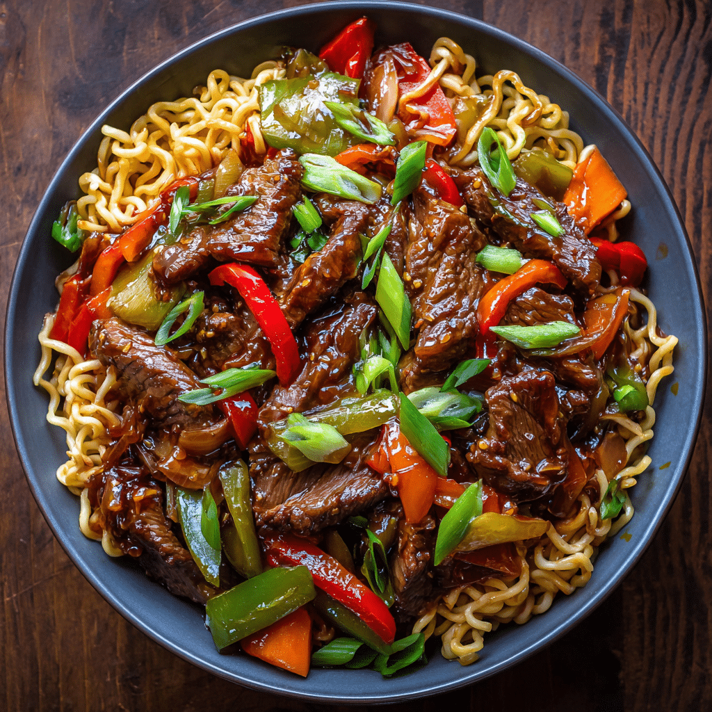 Asian-Style Beef and Vegetable Noodles Recipe - Recipe Image