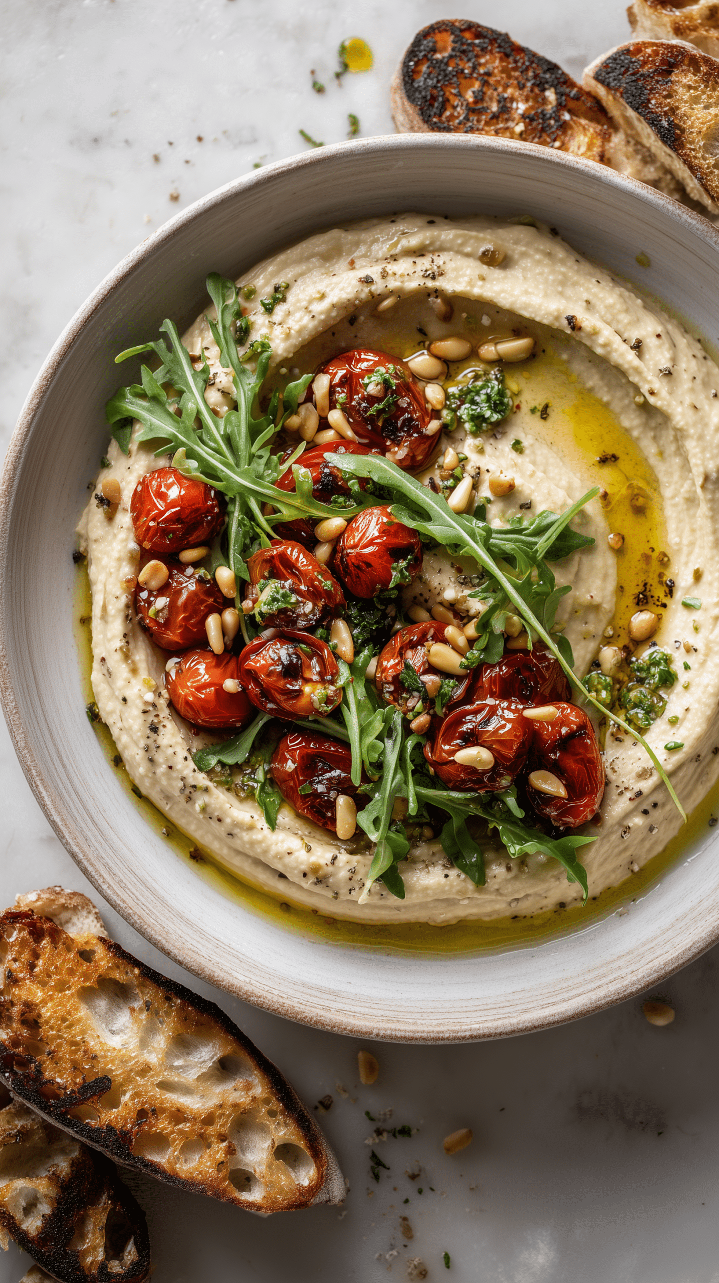 Crispy Beans and Juicy Tomatoes Over Tahini Yogurt Recipe - Recipe Image