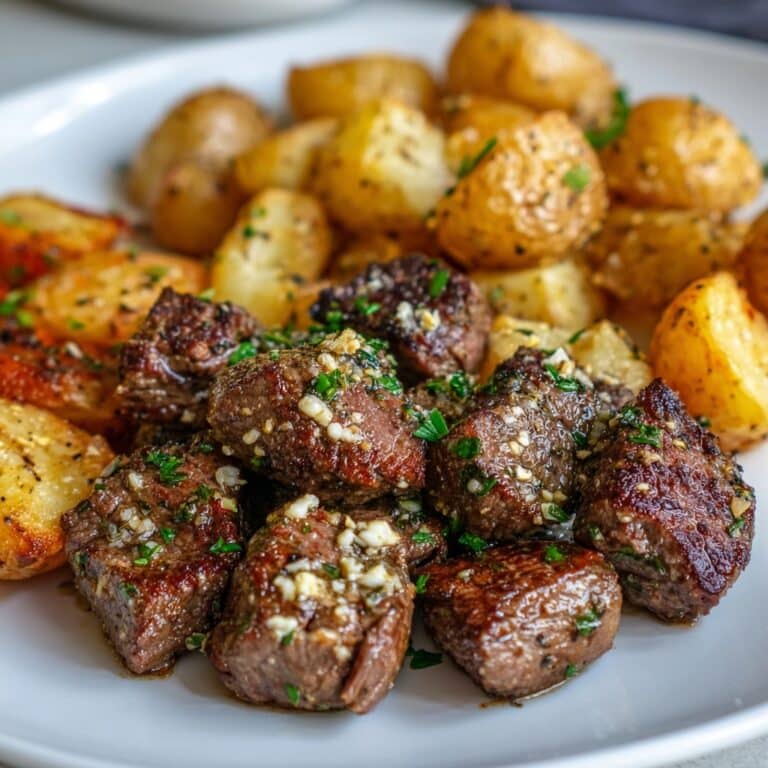 Easy Garlic Butter Steak Bites with a Rich Parmesan Cream Sauce Recipe