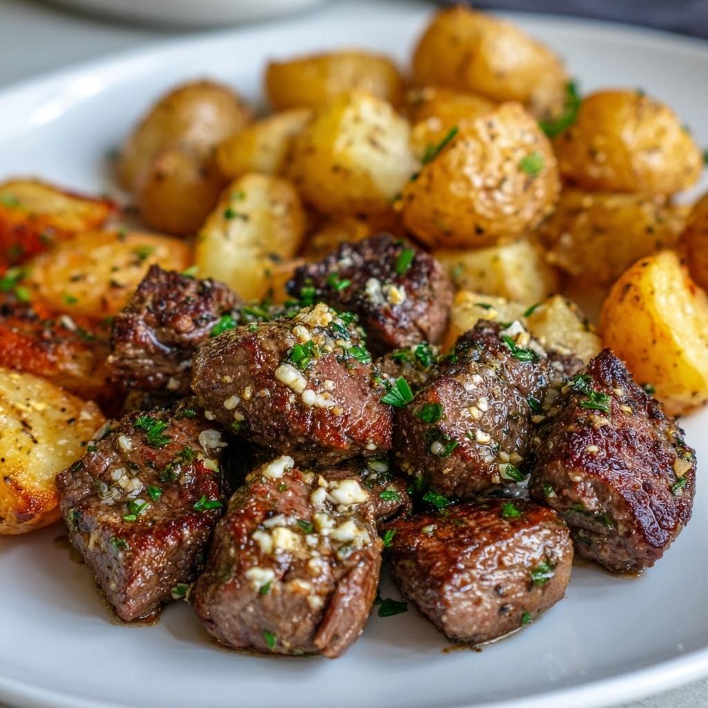 Easy Garlic Butter Steak Bites with a Rich Parmesan Cream Sauce Recipe - Recipe Image