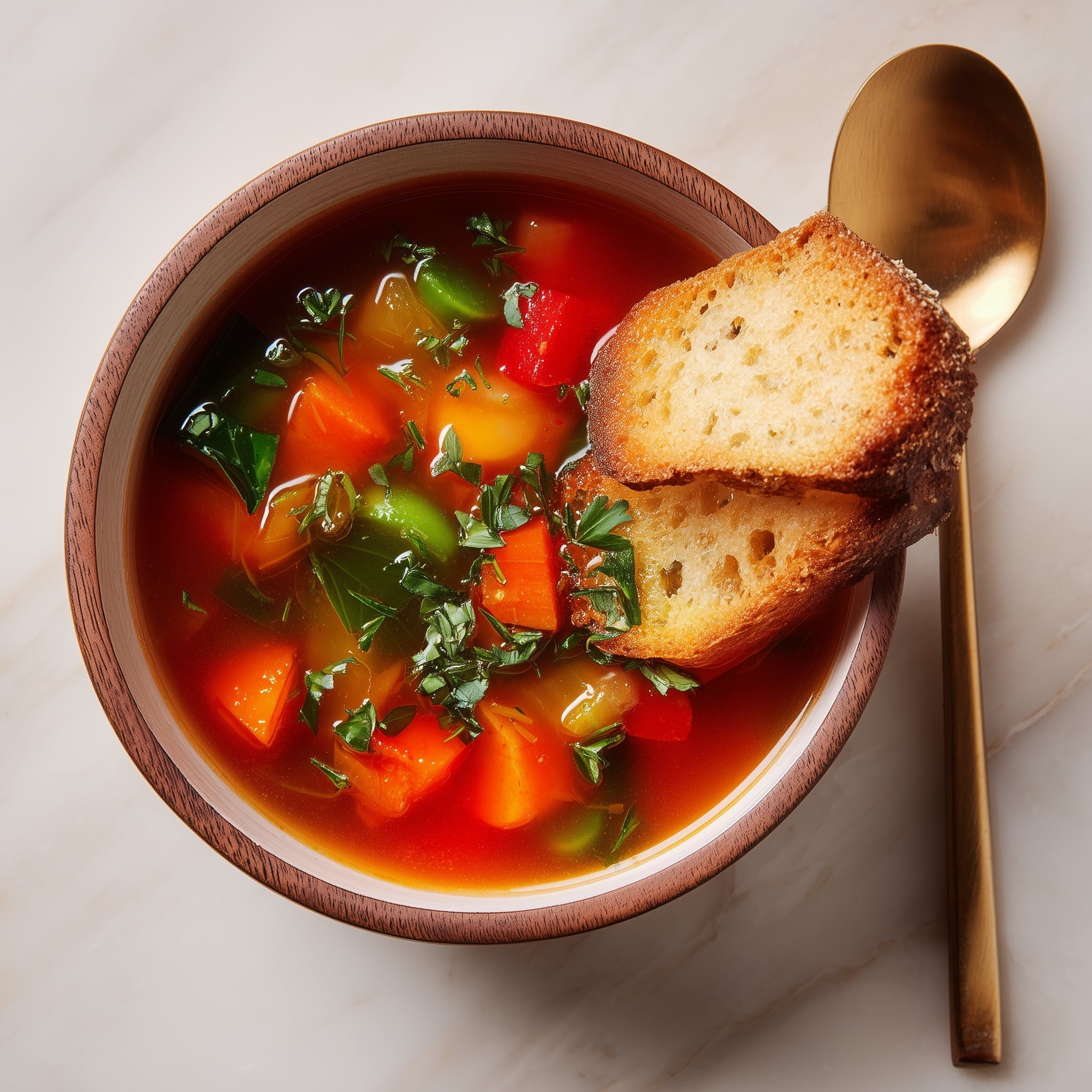 Hearty Minestrone Soup with Bacon, Vegetables, and Pasta Recipe - Recipe Image