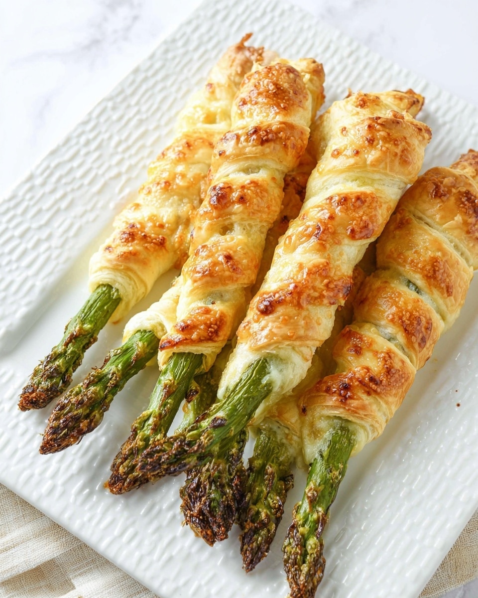 Asparagus Cream Cheese Puff Pastry Wraps Recipe - Recipe Image
