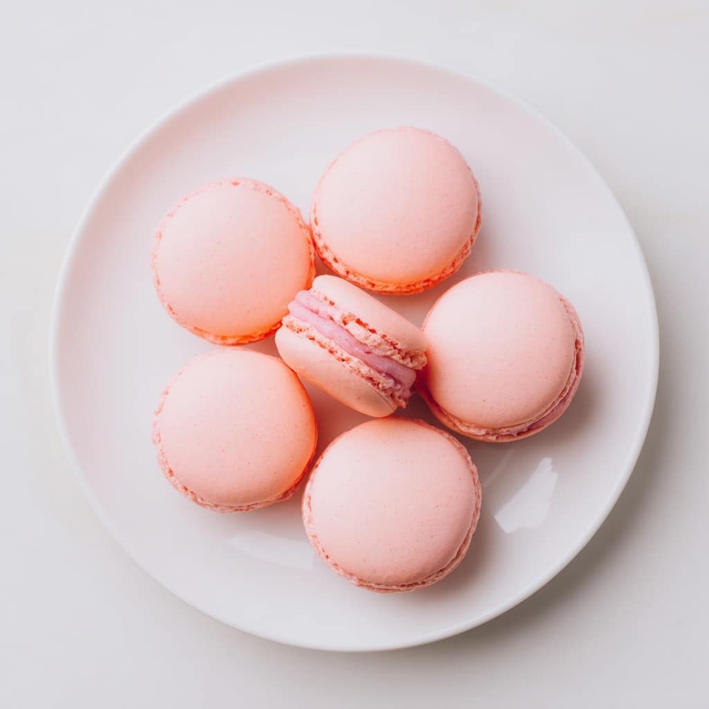 Raspberry Macarons with Raspberry Buttercream and Jam Filling Recipe - Recipe Image