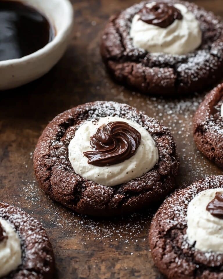 Rich Hot Chocolate Cookies with Marshmallow Swirl Recipe