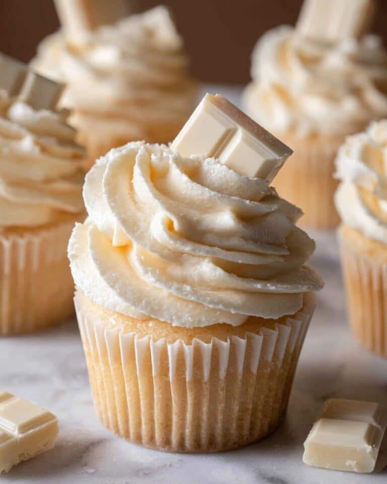 White Chocolate Cupcakes with White Chocolate Ganache and Buttercream Recipe