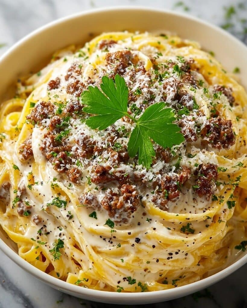 Garlic Butter Beef Linguine Recipe